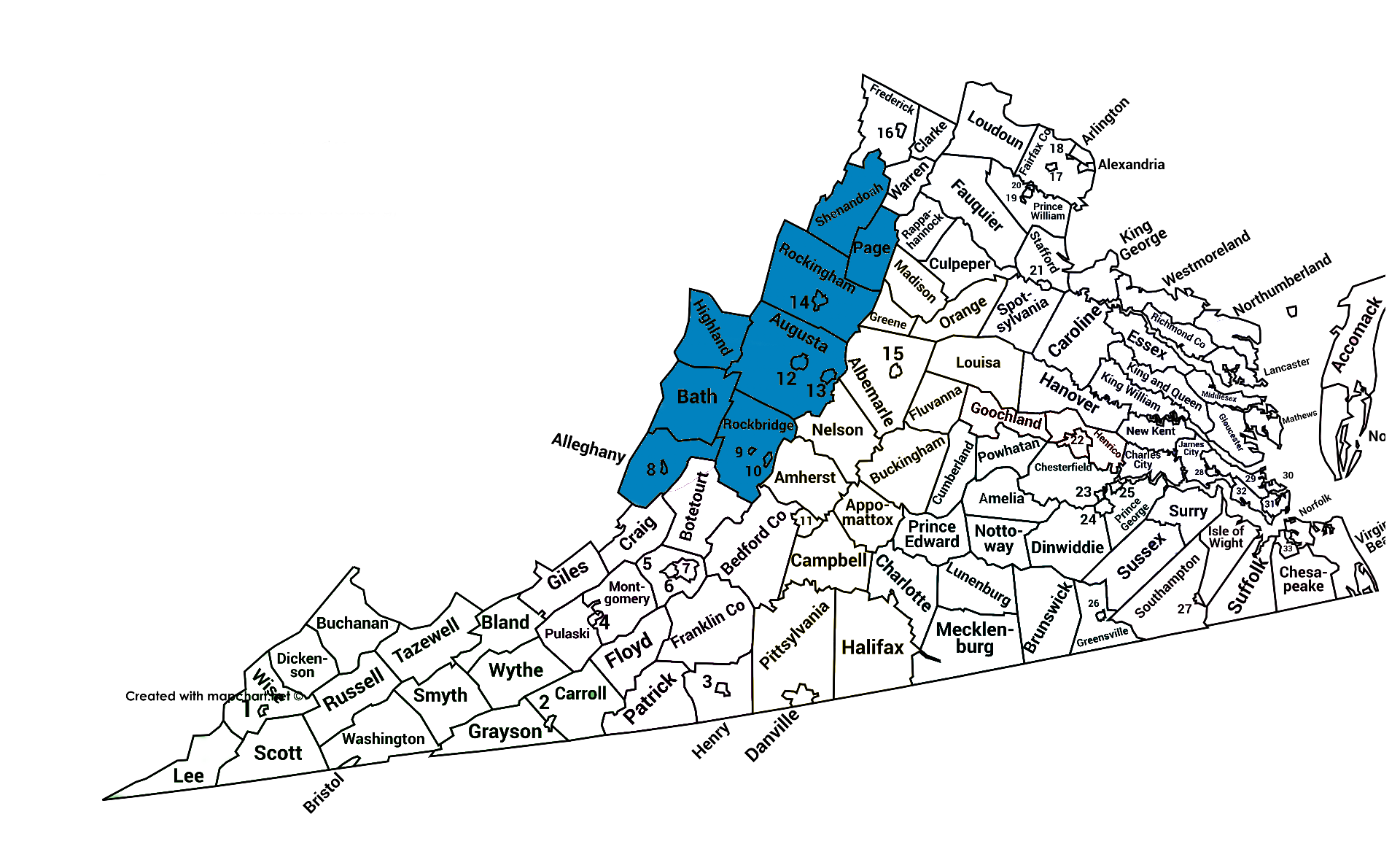کرسٹینا Fischbach علاقے کا نقشہ
