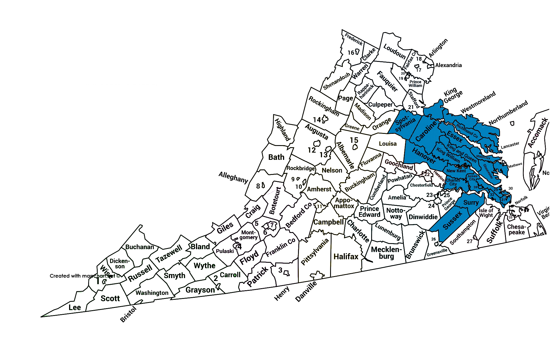 مریم لوئیس Gerdes علاقے کا نقشہ